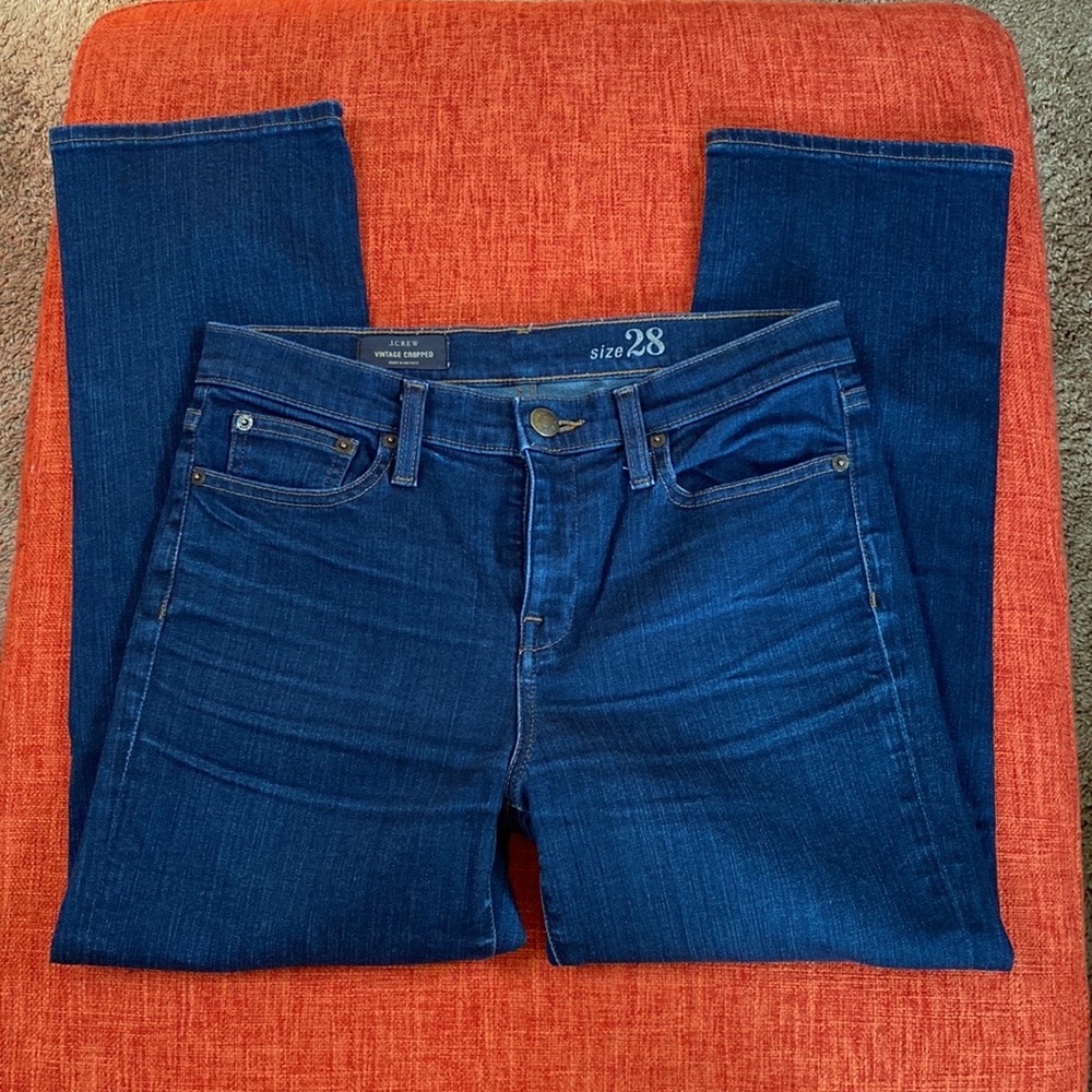 JCrew J Crew Vintage Cropped Dark Wash Denim Jeans